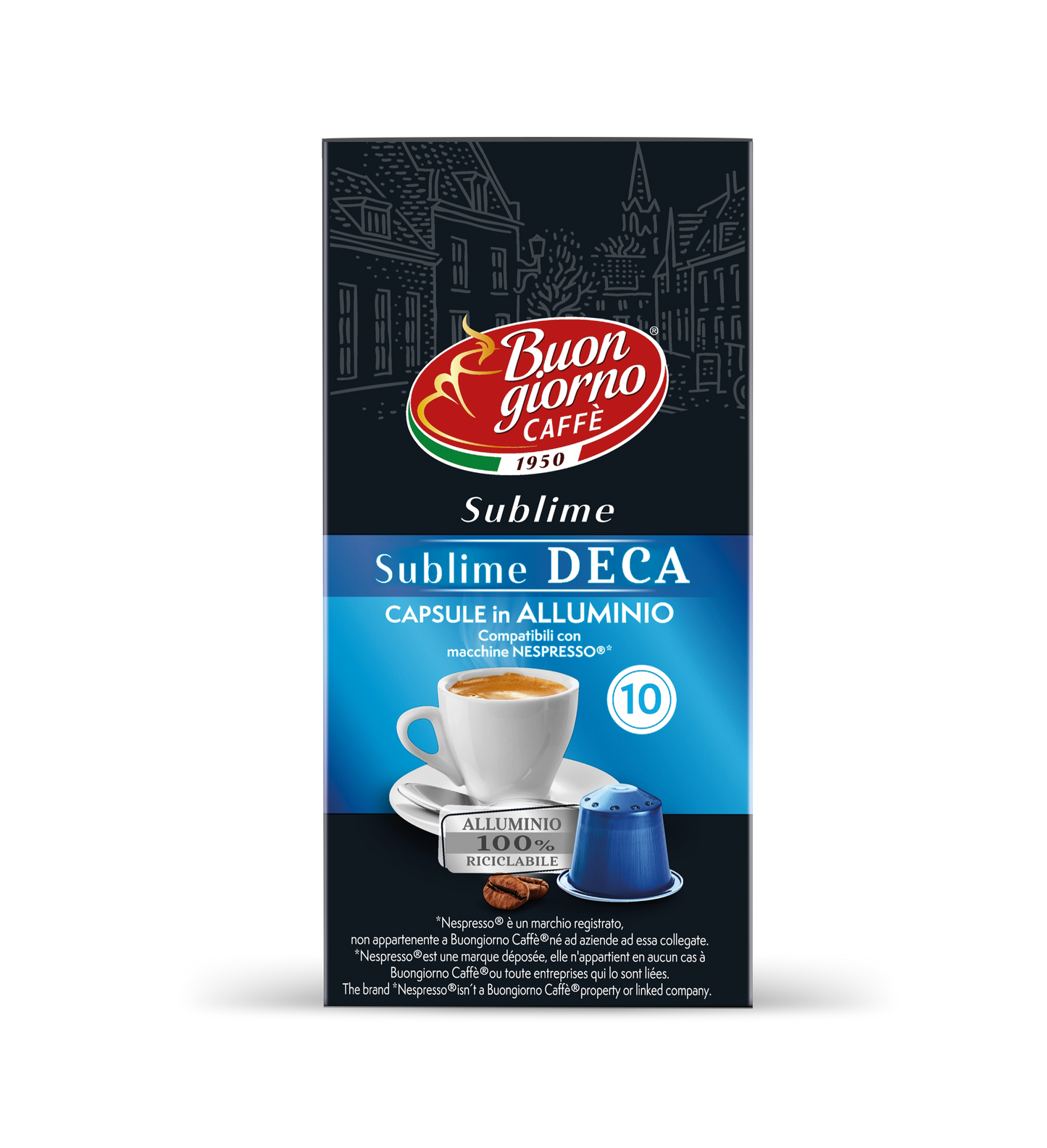 Nespresso® Sublime Deca compatible capsules 10pcs. - 100% Recyclable